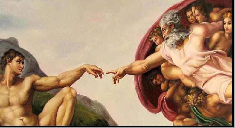 God reaching for man